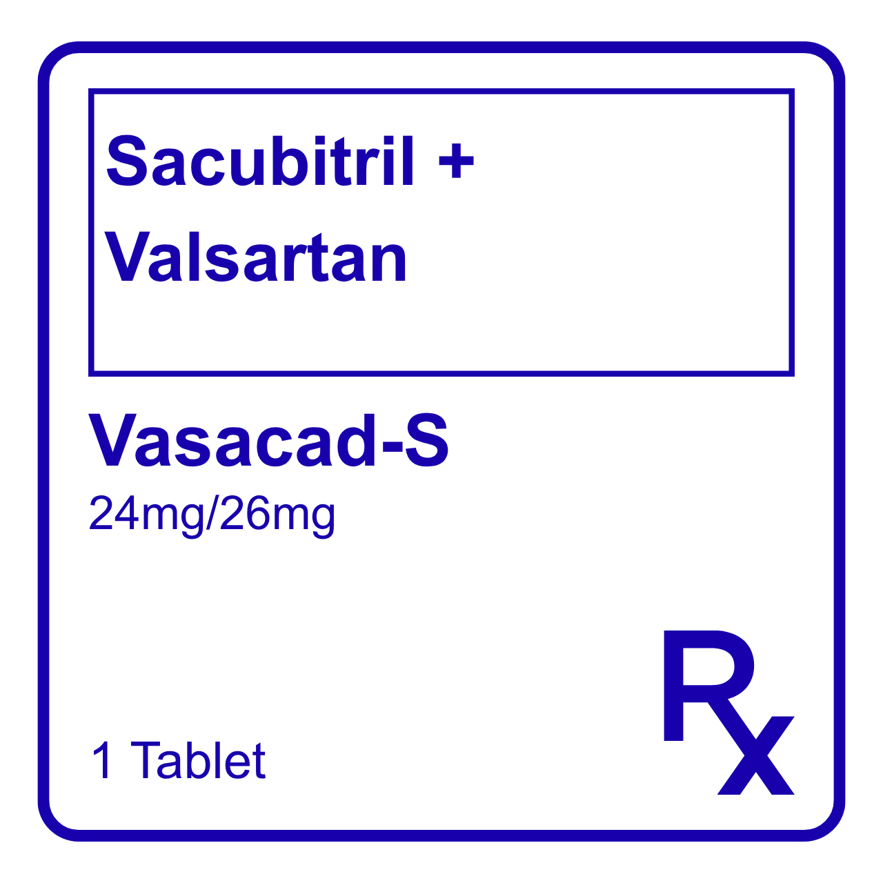GE016085 VASACAD-S SACUBITRIL + VALSARTAN FC TABLET 24MG/26MG - Image 1