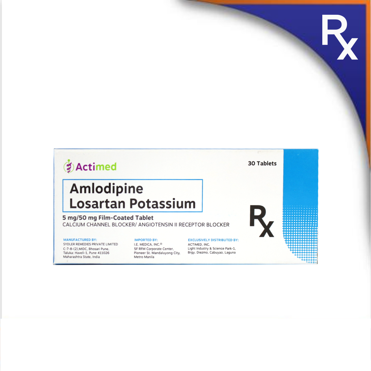 HB014998 ACTIMED LOSARTAN + AMLODIPINE FILM-COATED TABLET - 50MG/5MG - Image 1
