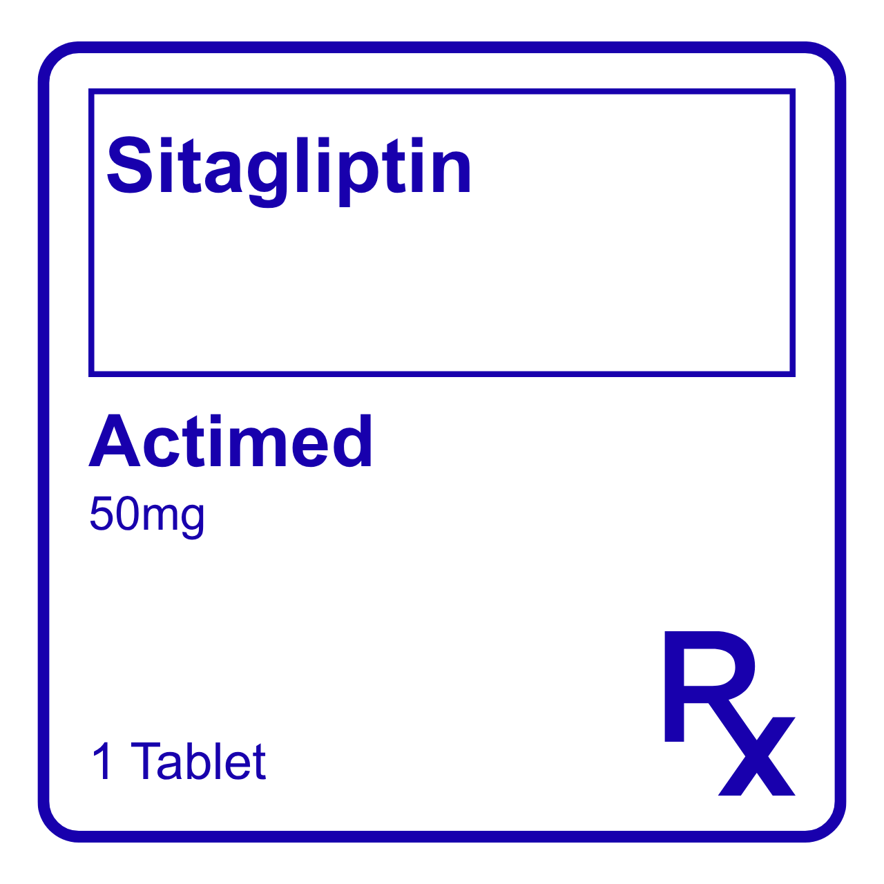 HB016081 ACTIMED SITAGLIPTIN FC TABLET - 50MG (MED) - Image 1