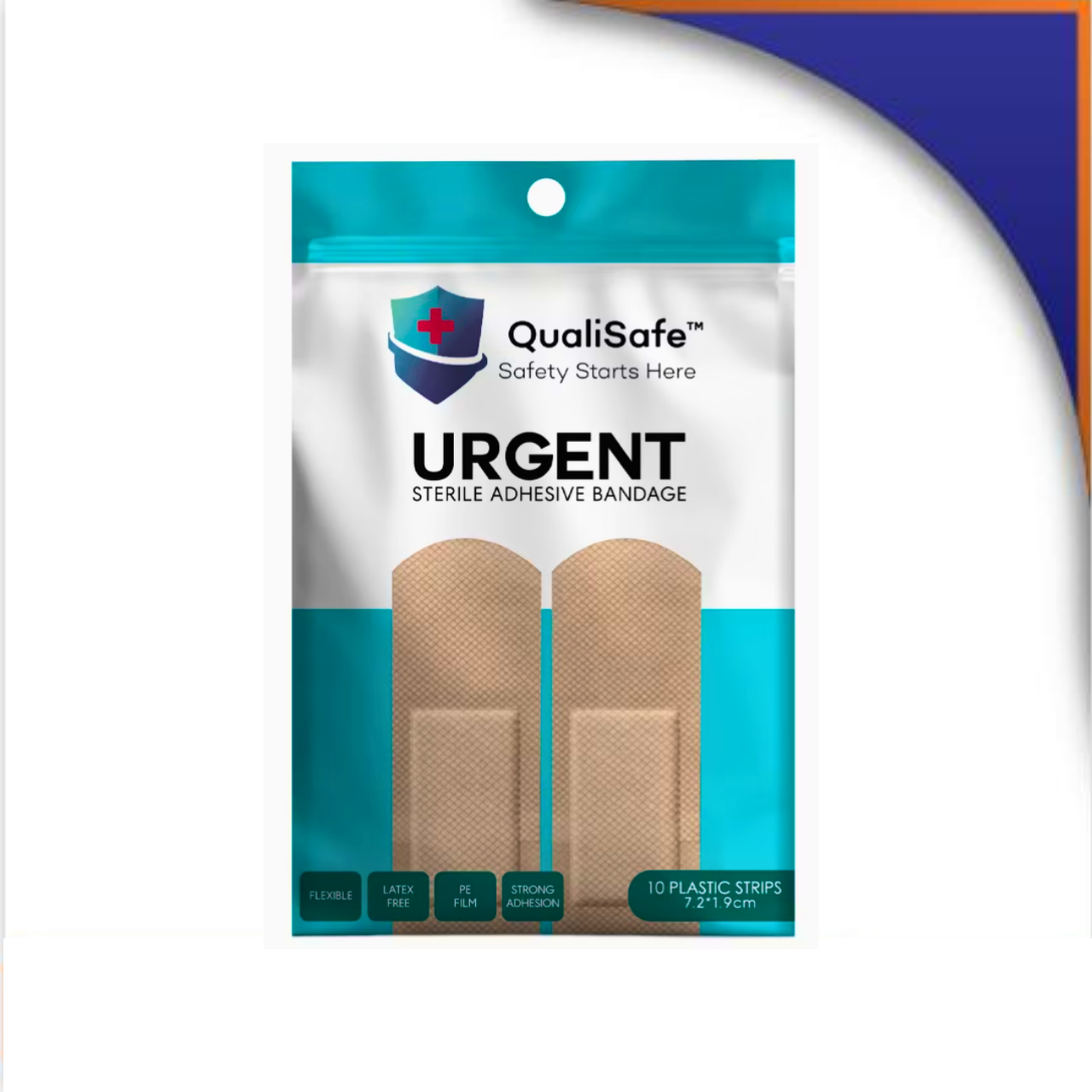 MS015908 QUALISAFE URGENT STERILE ADHESIVE BANDAGE 10'S - Image 1